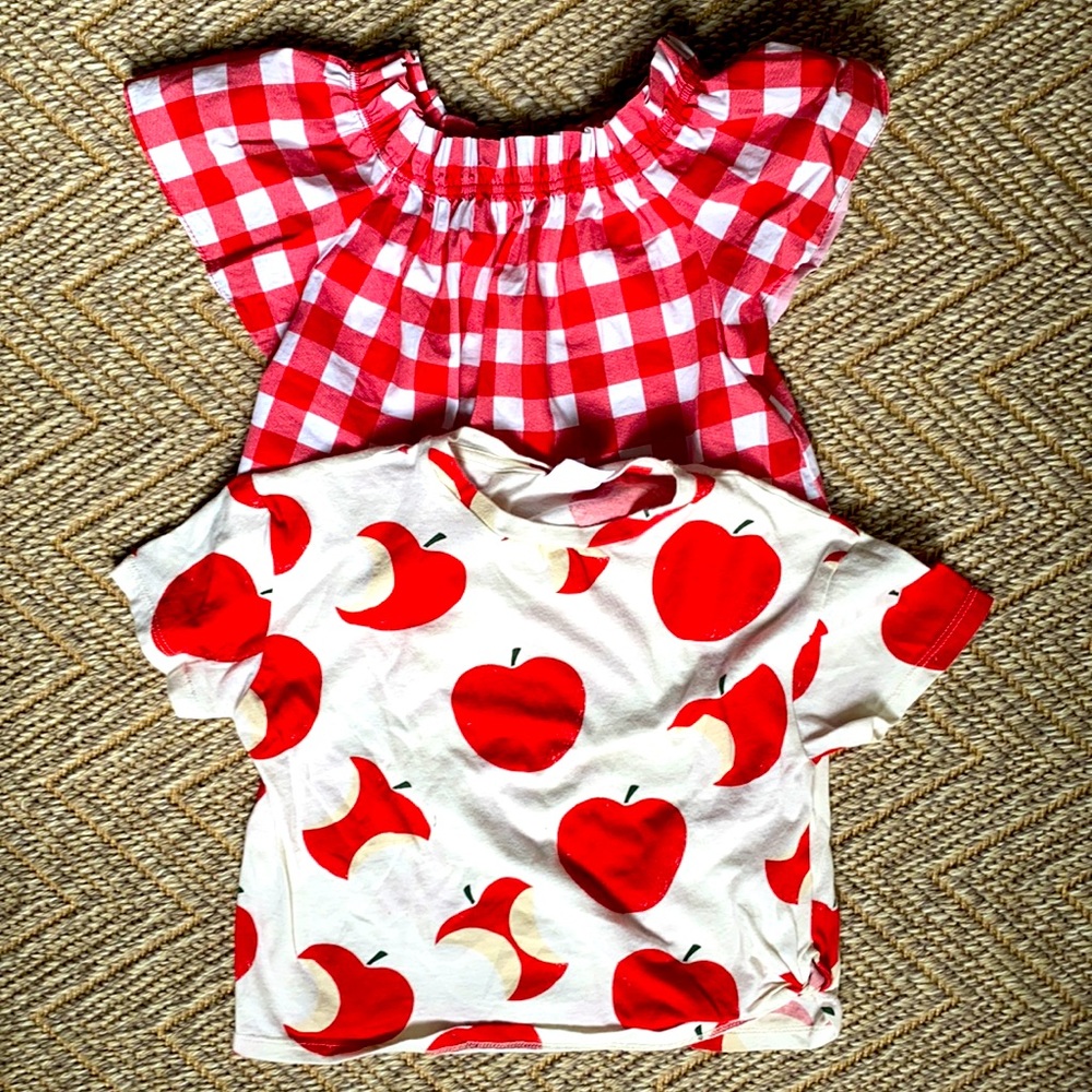 Pair of girls Zara cropped shirts